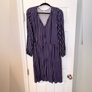 Old Navy Dark Blue Striped Dress - Size L